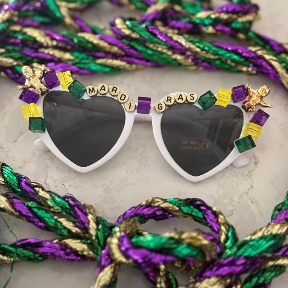 Mardi Gras Heart Sunglasses